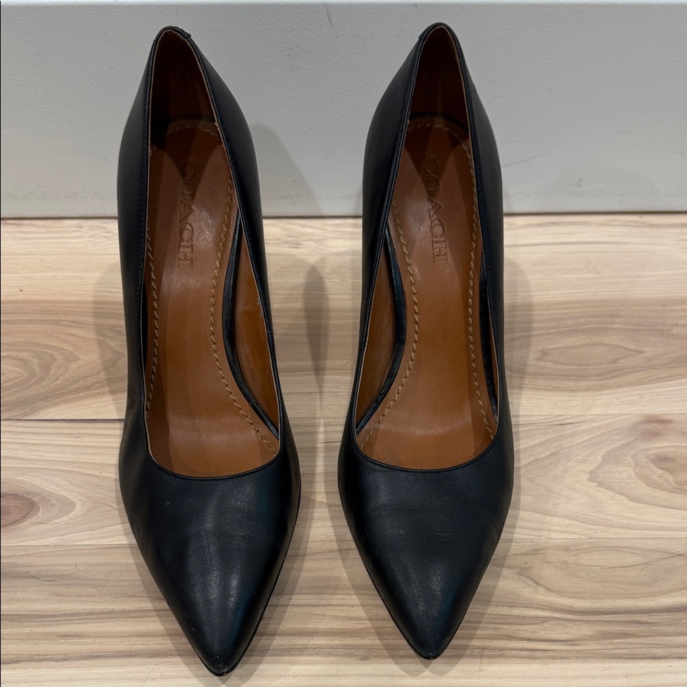 Coach Classic Black Leather Heels